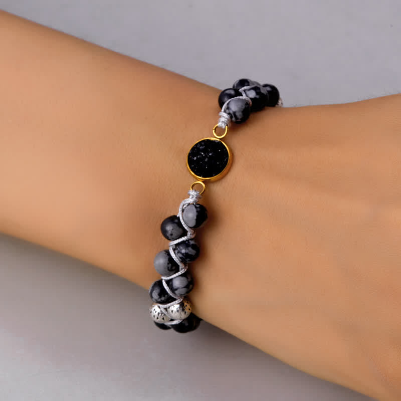 Bracciale doppio intrecciato in pietra naturale dell'imperatore Olivenorma 