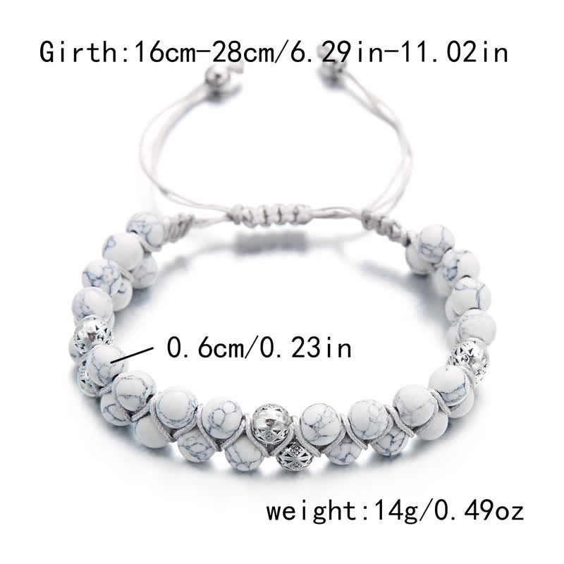 Bracciale doppio in metallo intrecciato con pietra naturale dell'imperatore Olivenorma 