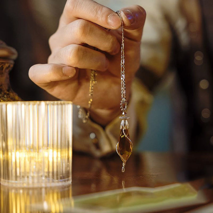 Olivenorma Signore dei Misteri | Meditazione Klein Citrino Collana Pendolo 