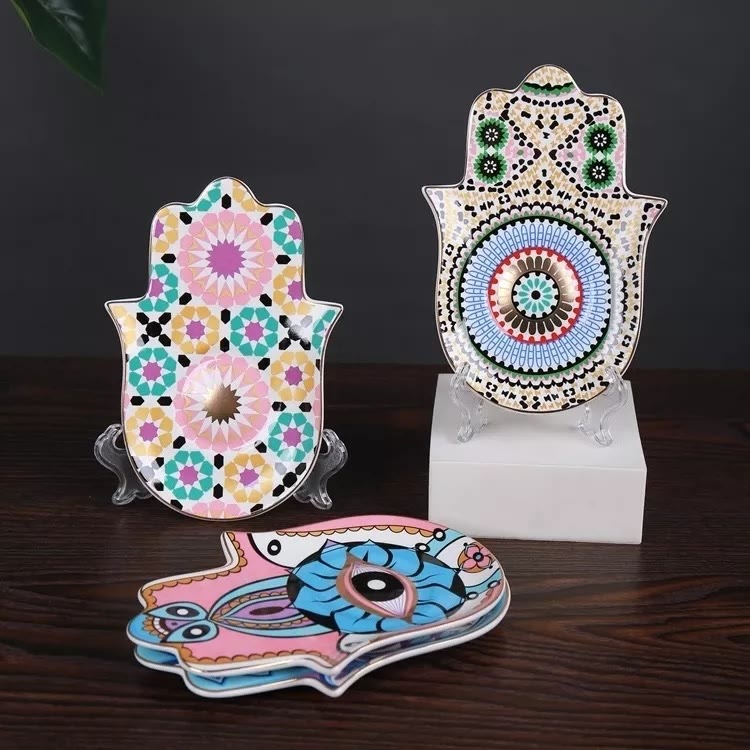 Olivenorma Bohemian Hamsa Hand Mug Tazza con sottobicchiere