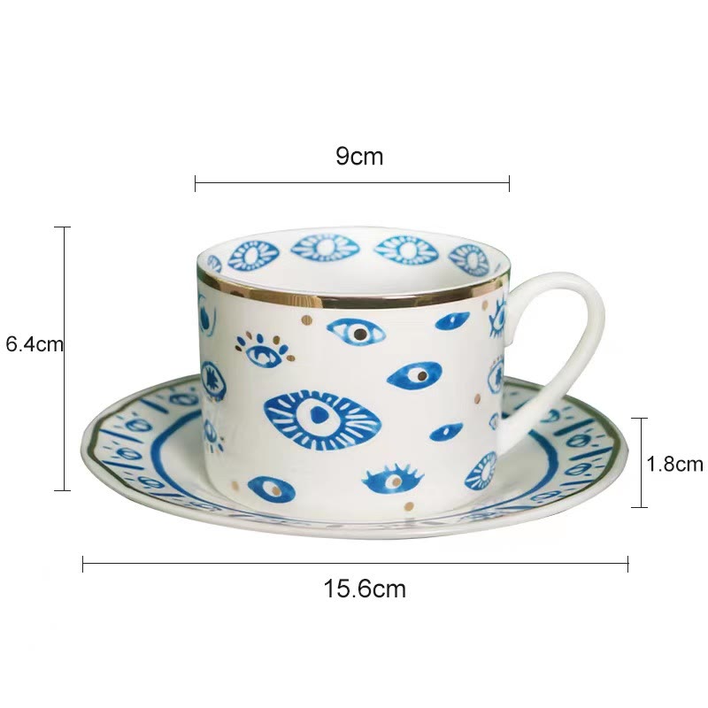Olivenorma Tazza in ceramica con mano di Hamsa estetica sottobicchiere