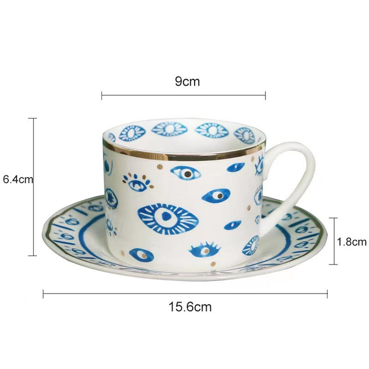 Olivenorma Tazza in ceramica con mano di Hamsa estetica sottobicchiere