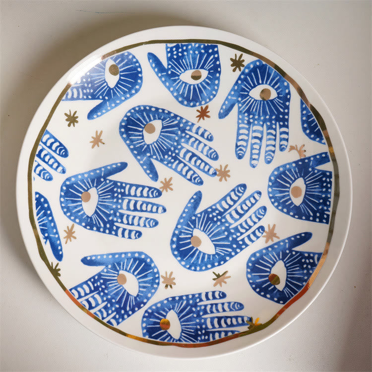 Olivenorma Tazza in ceramica con mano di Hamsa estetica sottobicchiere