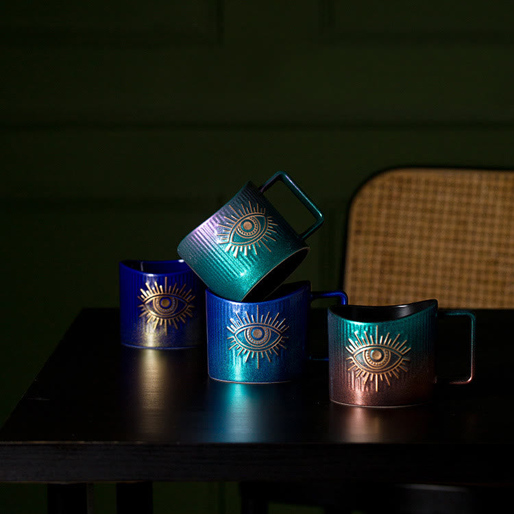 Olivenorma Tazza in ceramica con occhio malvagio Tazza per acqua glitterata