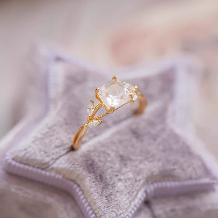 Anello con promessa in cristallo trasparente naturale Olivenorma