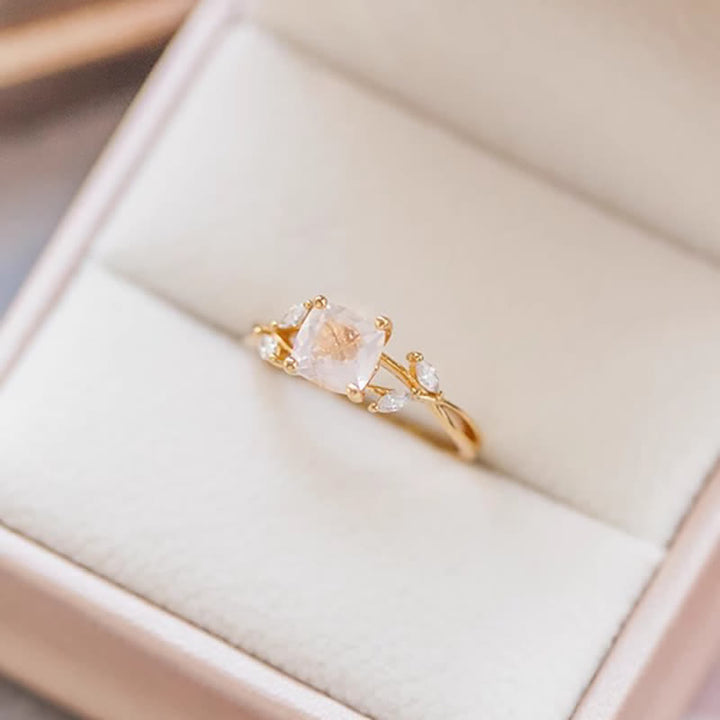 Anello con promessa in cristallo trasparente naturale Olivenorma