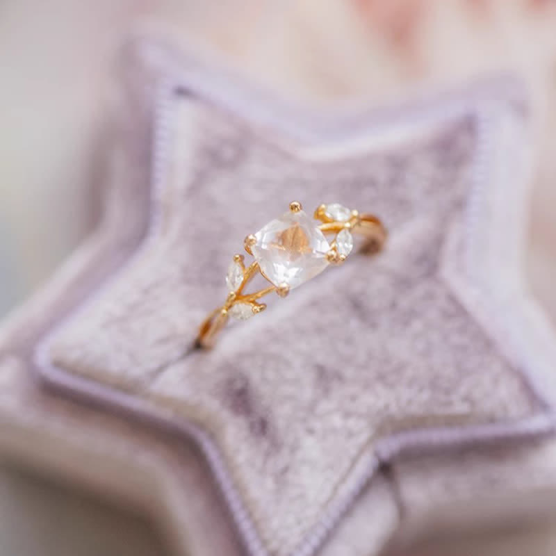 Anello con promessa in cristallo trasparente naturale Olivenorma