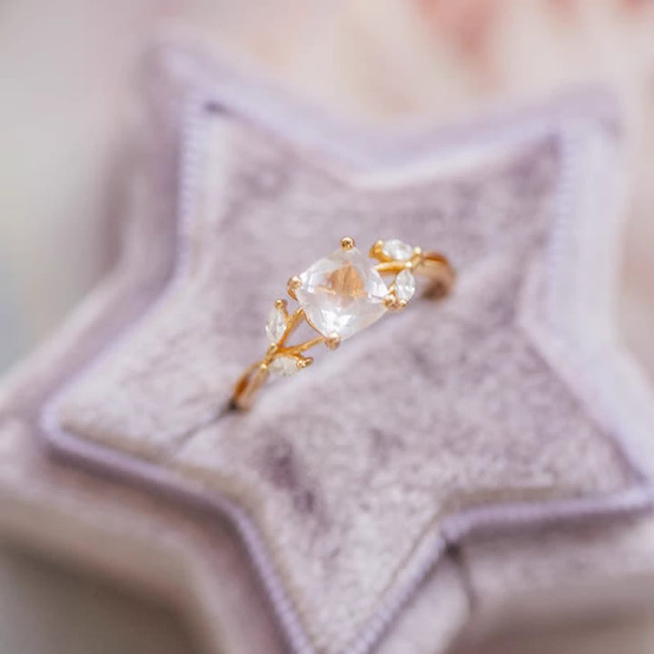 Anello con promessa in cristallo trasparente naturale Olivenorma