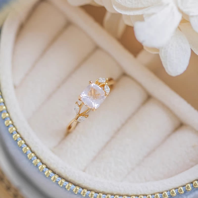 Anello con promessa in cristallo trasparente naturale Olivenorma