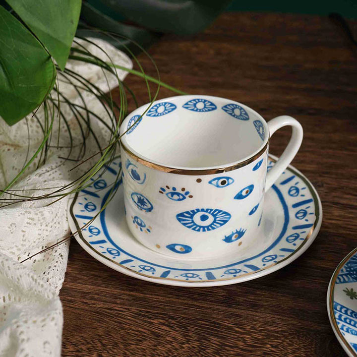 Olivenorma Tazza in ceramica con mano di Hamsa estetica sottobicchiere