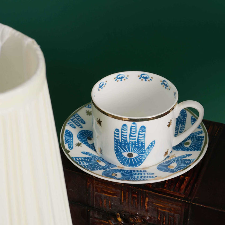 Olivenorma Tazza in ceramica con mano di Hamsa estetica sottobicchiere
