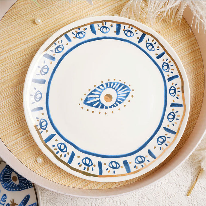 Tazza da tè in ceramica con mano di Hamsa e occhio malvagio Olivenorma