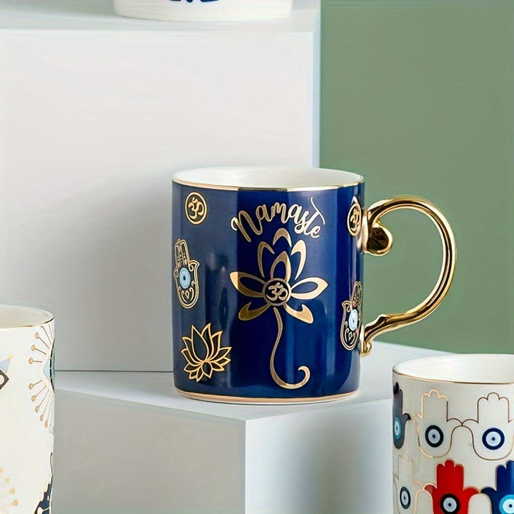 Olivenorma Tazza da caffè in ceramica con motivo a occhio diabolico