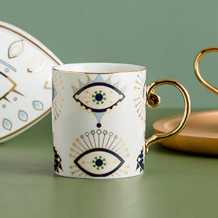 Olivenorma Tazza da caffè in ceramica con motivo a occhio diabolico