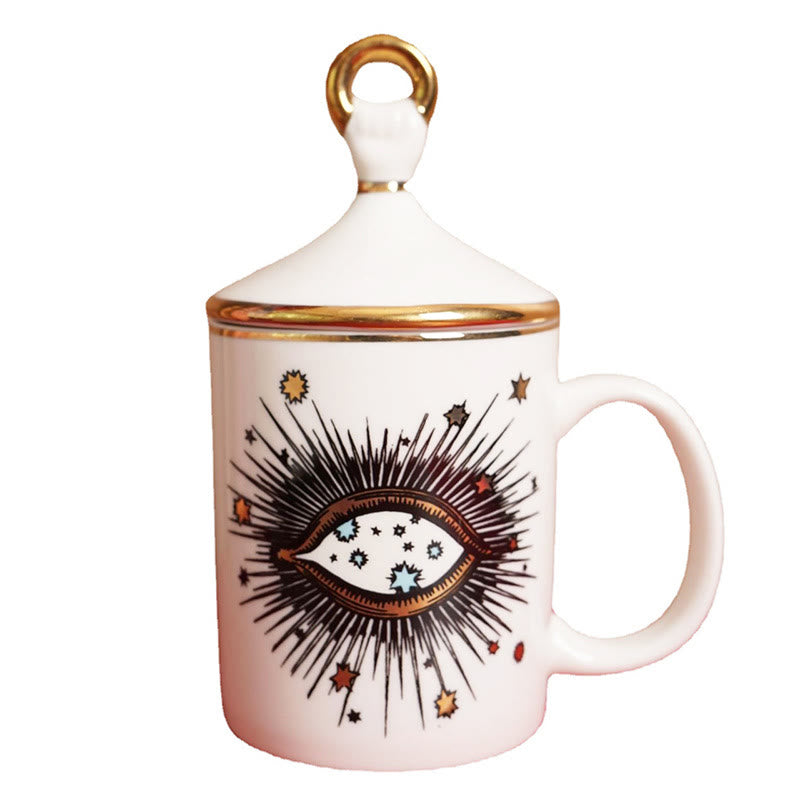 Olivenorma Tazza da caffè creativa Evil Eye con coperchio