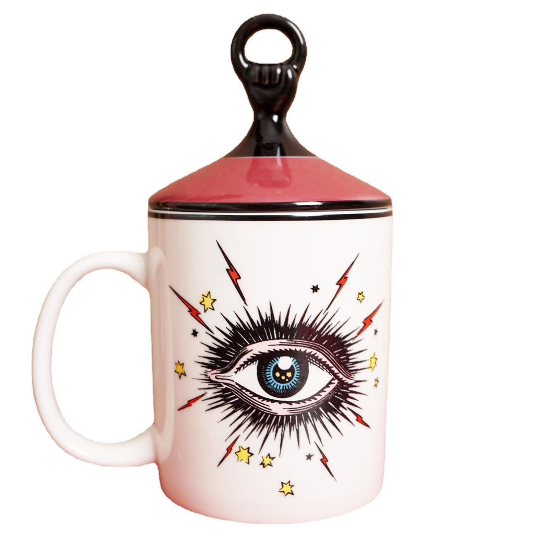Olivenorma Tazza da caffè creativa Evil Eye con coperchio