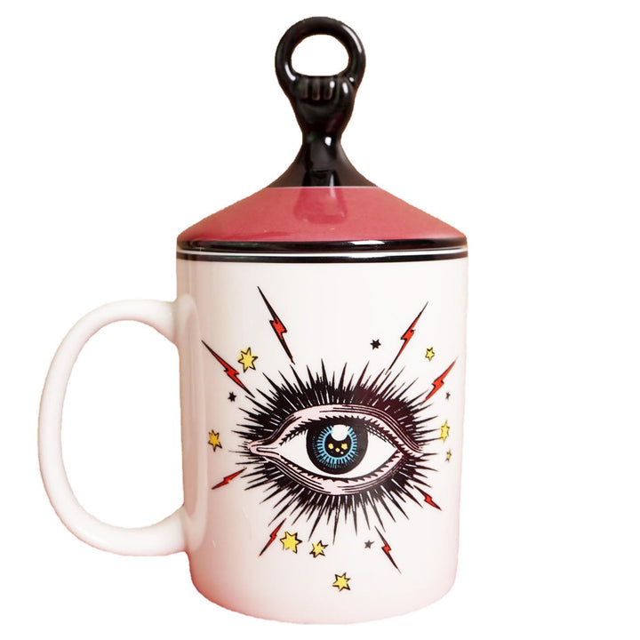 Olivenorma Tazza da caffè creativa Evil Eye con coperchio