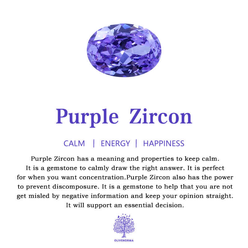 Anello triplo con zircone viola in pietra di luna naturale Olivenorma