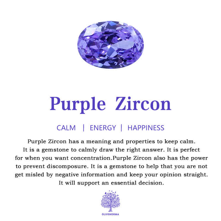 Anello triplo con zircone viola in pietra di luna naturale Olivenorma