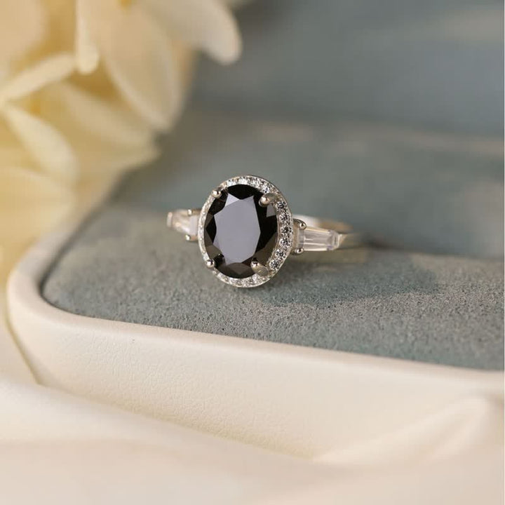 Olivenorma S925 Anello da uomo in argento e onice nero