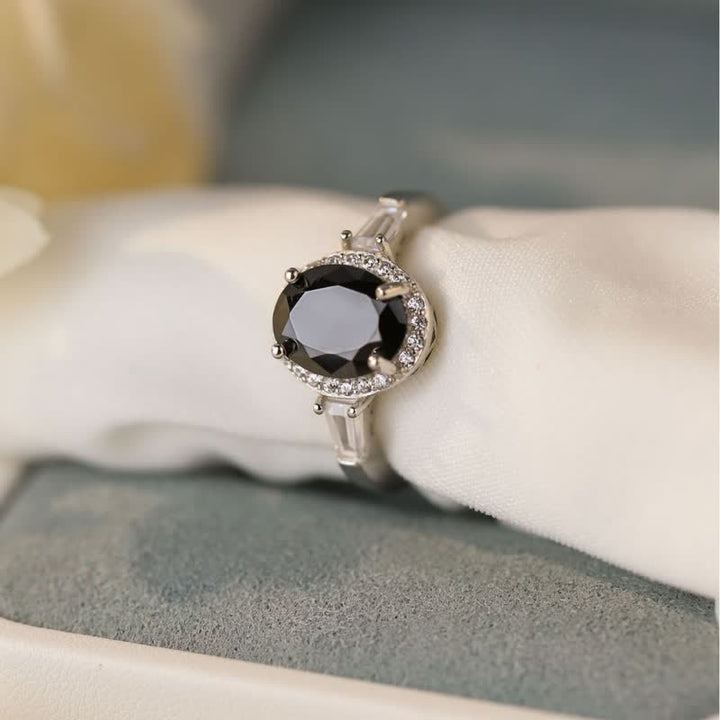 Olivenorma S925 Anello da uomo in argento e onice nero
