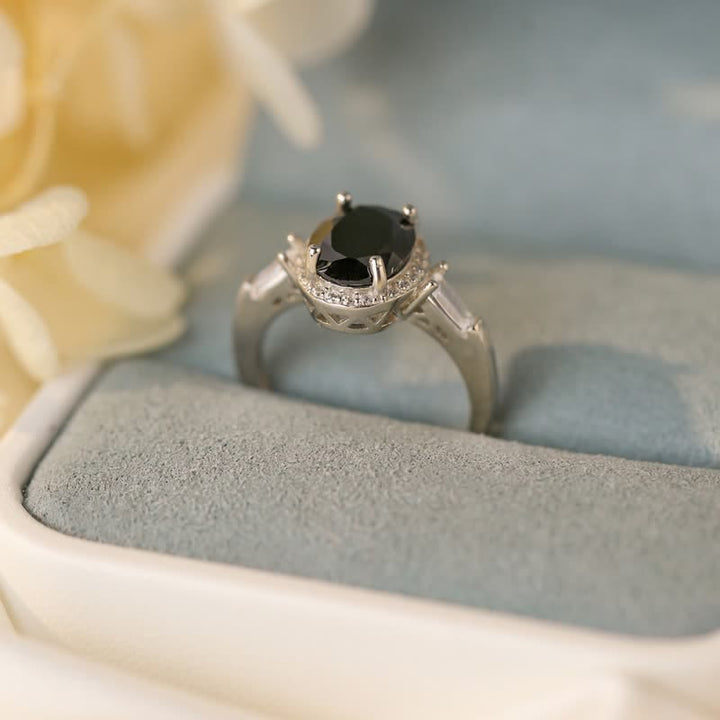 Olivenorma S925 Anello da uomo in argento e onice nero