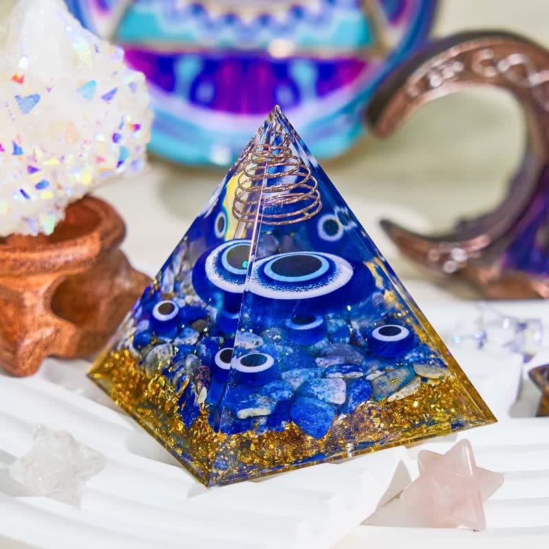 Olivenorma Piramide Orgonica Naturale Sodalite Blu Malocchio
