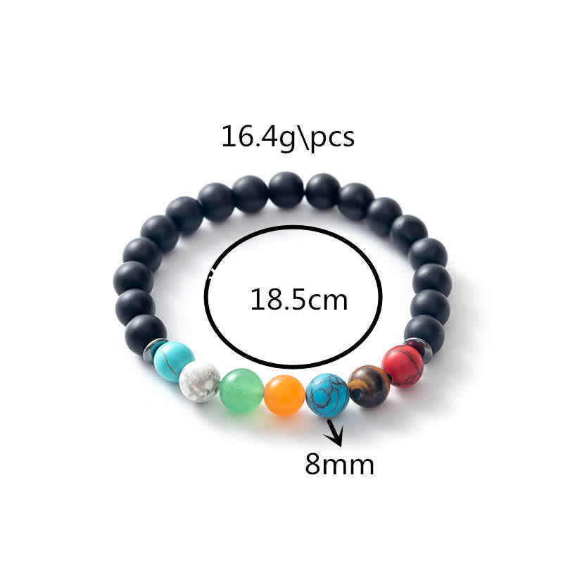 Bracciale di perline in metallo con piastra in pietra naturale Albero della vita Olivenorma 