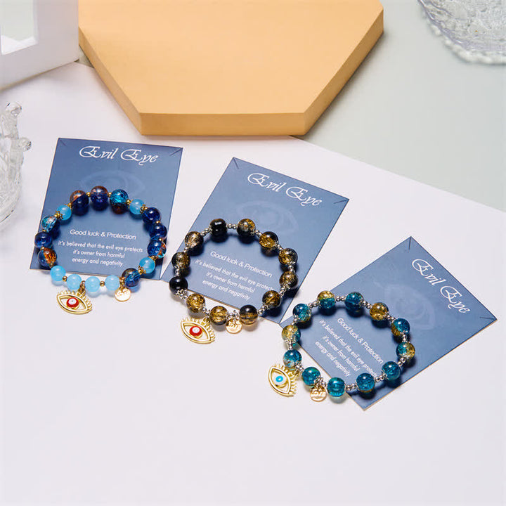 Bracciale di perline flash bicolore in pietra naturale Olivenorma 