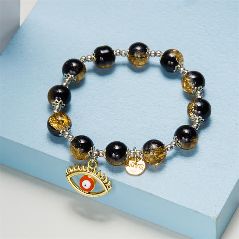 Bracciale di perline flash bicolore in pietra naturale Olivenorma 