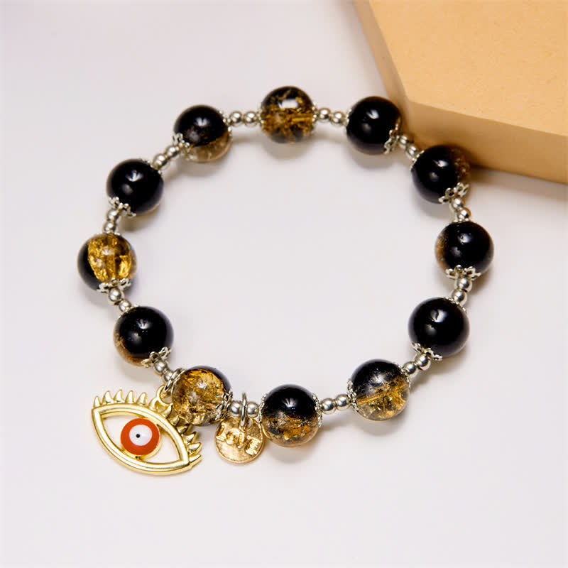 Bracciale di perline flash bicolore in pietra naturale Olivenorma 