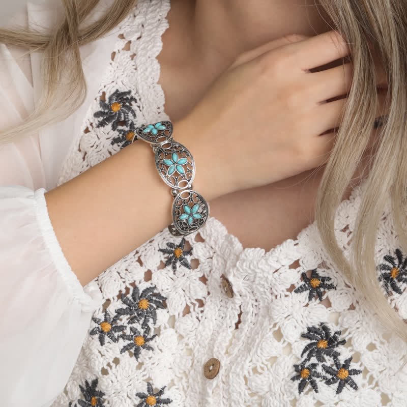 Bracciale in lega turchese naturale Bohemia Olivenorma 