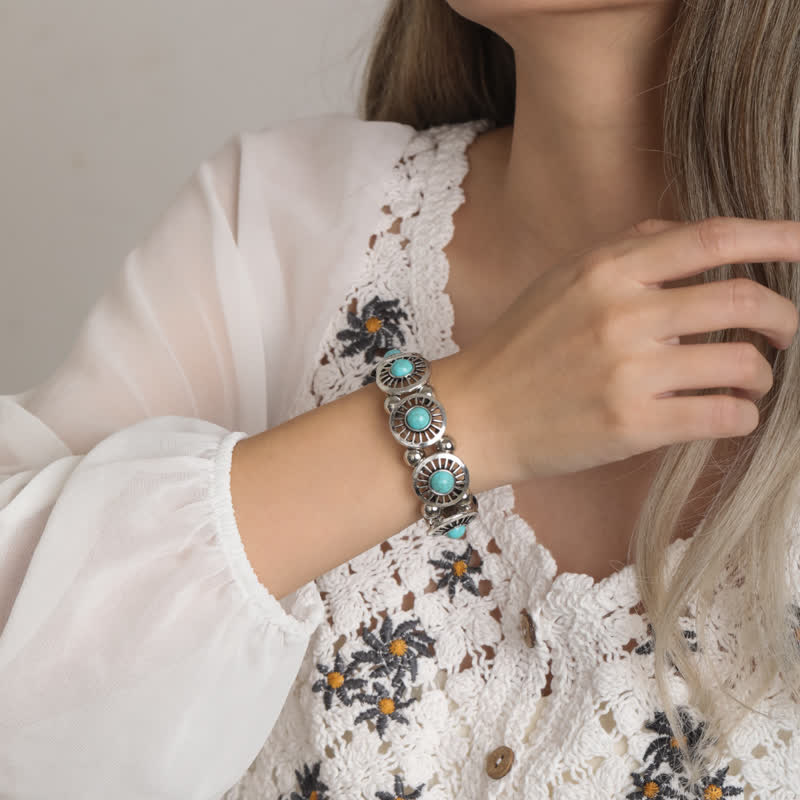 Bracciale in lega turchese naturale Bohemia Olivenorma 