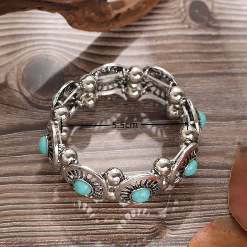 Bracciale in lega turchese naturale Bohemia Olivenorma 