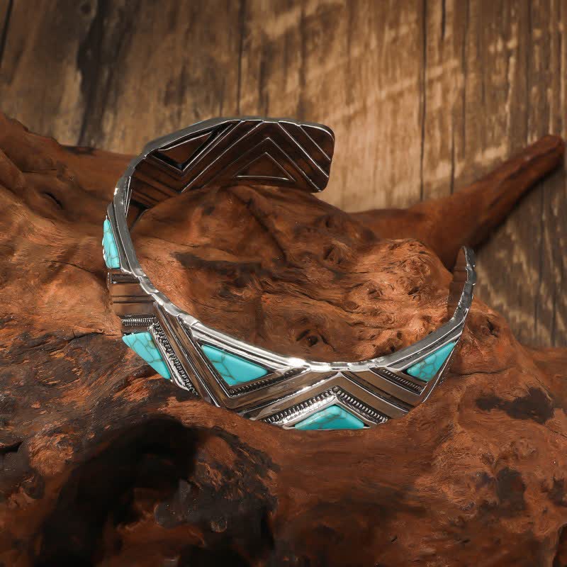 Olivenorma Bohemia Bracciale aperto in lega turchese 