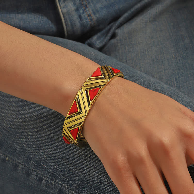Olivenorma Bohemia Bracciale aperto in lega turchese 