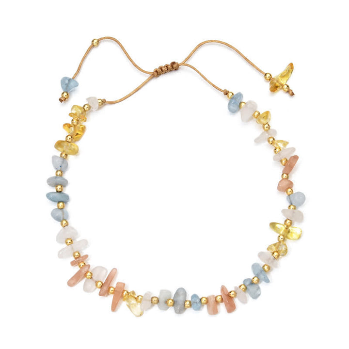 Bracciale con coulisse in perline di pietra naturale irregolare Olivenorma