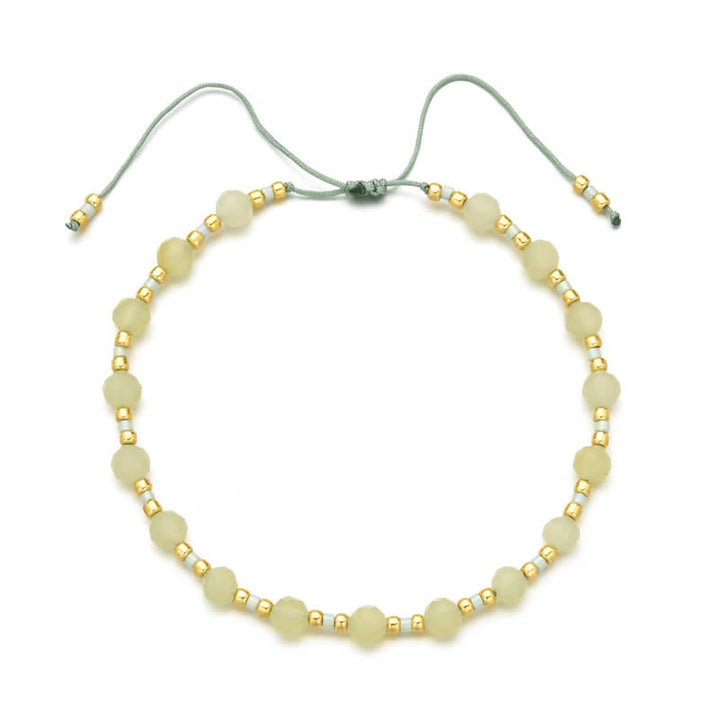 Bracciale con coulisse in perline di pietra naturale irregolare Olivenorma