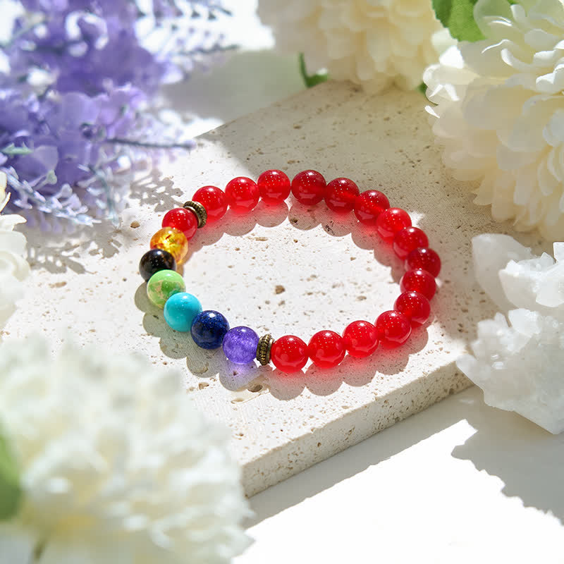 Bracciale Olivenorma Chakra Agata Rossa