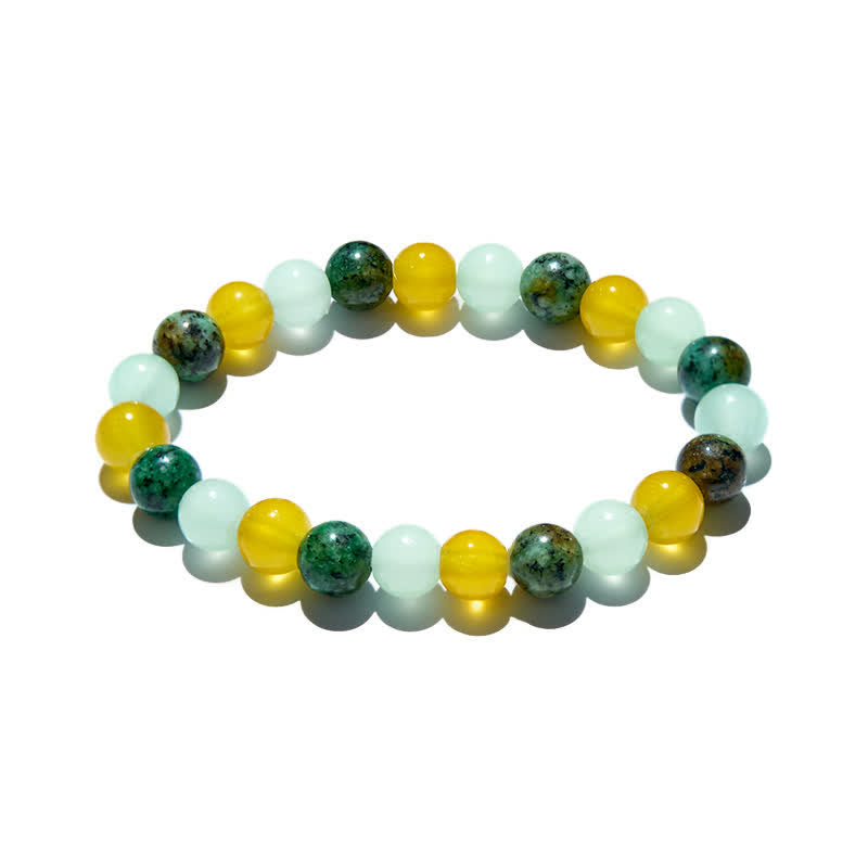 Bracciale Olivenorma con perline in citrino fluorite verde turchese africano 