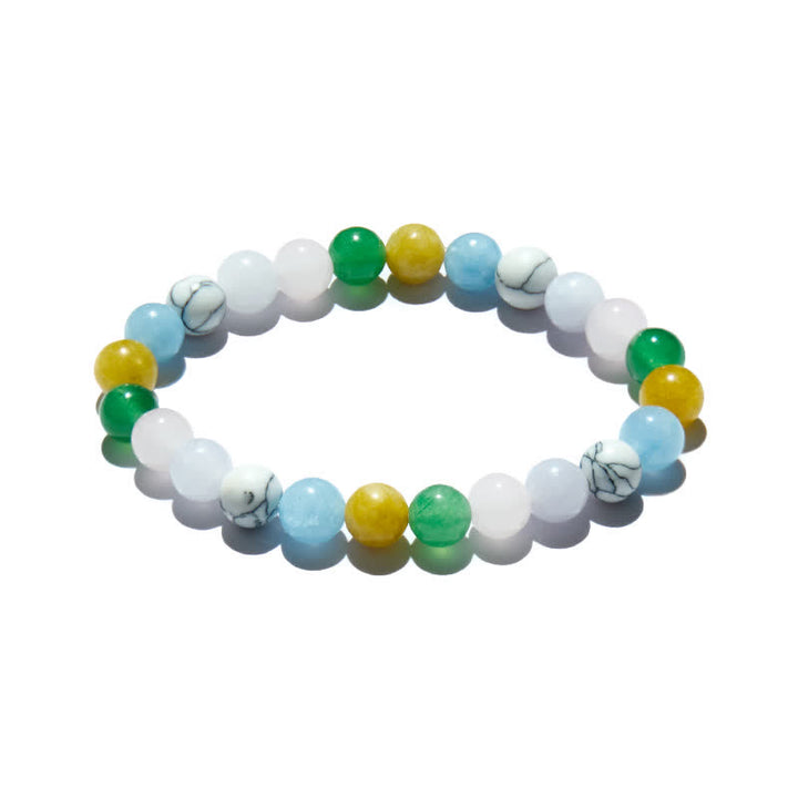 Bracciale Olivenorma con perline in pietra naturale multicolore da 8 mm 