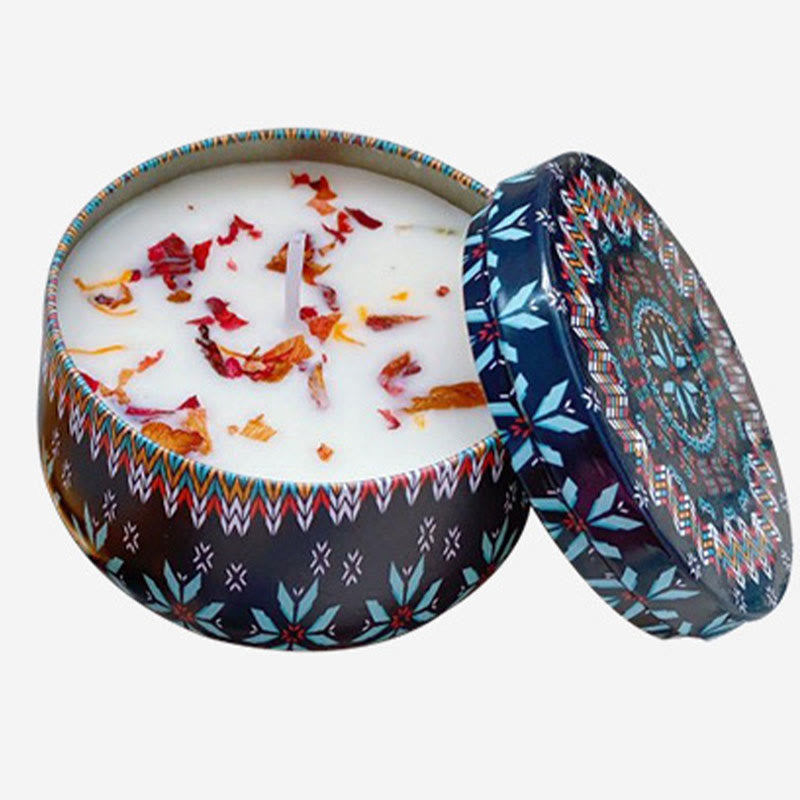 Olivenorma Candela di soia naturale con fiori secchi Aromaterapia di cristallo