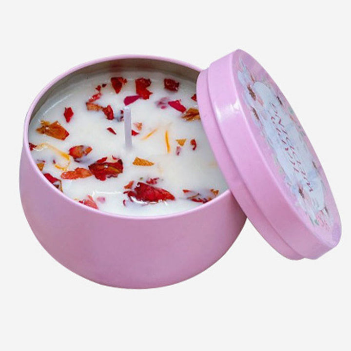 Olivenorma Candela di soia naturale con fiori secchi Aromaterapia di cristallo