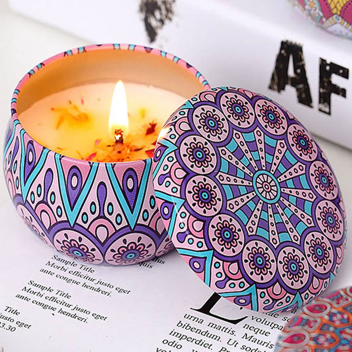 Olivenorma Candela di soia naturale con fiori secchi Aromaterapia di cristallo