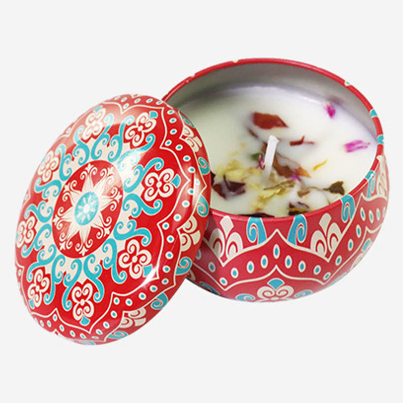 Olivenorma Candela di soia naturale con fiori secchi Aromaterapia di cristallo