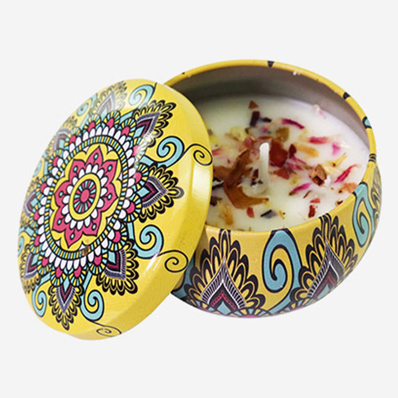 Olivenorma Candela di soia naturale con fiori secchi Aromaterapia di cristallo