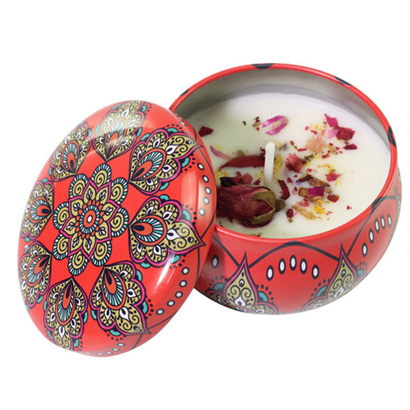 Olivenorma Candela di soia naturale con fiori secchi Aromaterapia di cristallo