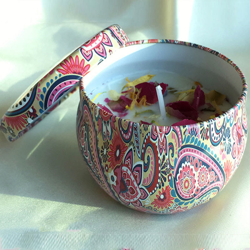 Olivenorma Candela di soia naturale con fiori secchi Aromaterapia di cristallo