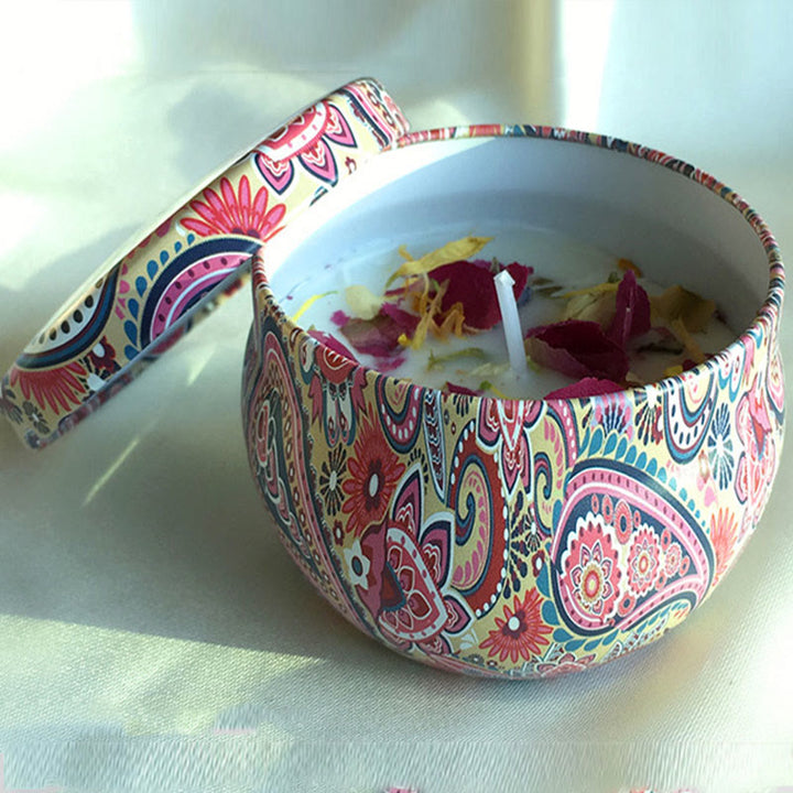 Olivenorma Candela di soia naturale con fiori secchi Aromaterapia di cristallo