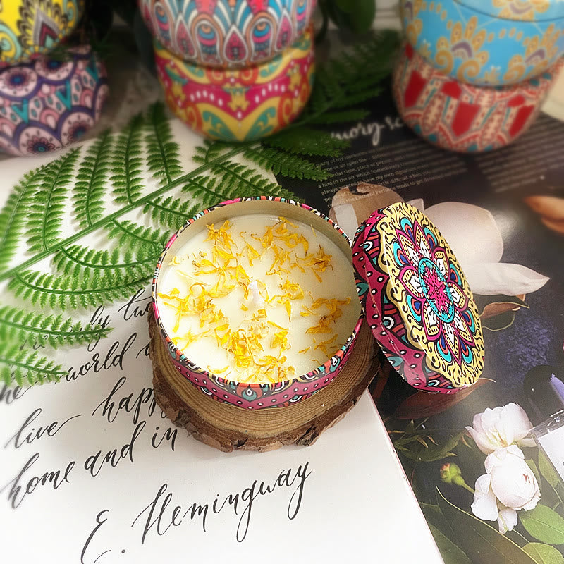 Olivenorma set 4 pezzi di candele profumate aromaterapia cristalli naturali